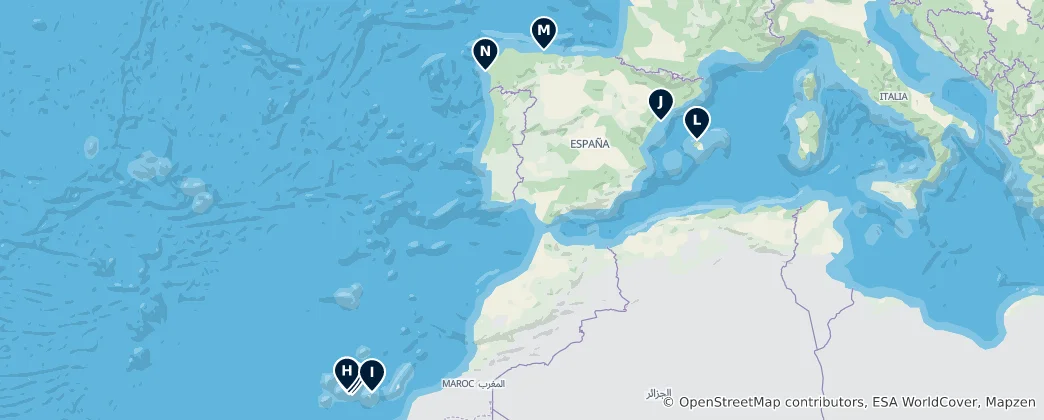 Mapa Top Scenic Beaches