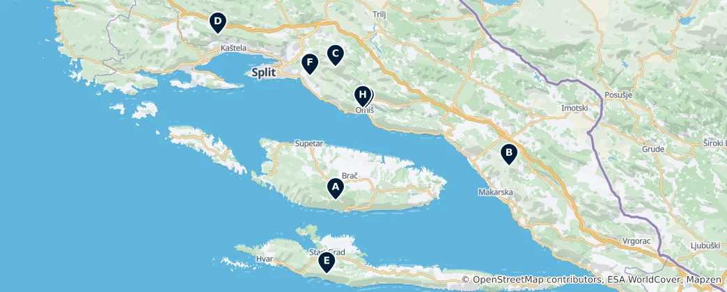 Mapa Hiking and Climbing