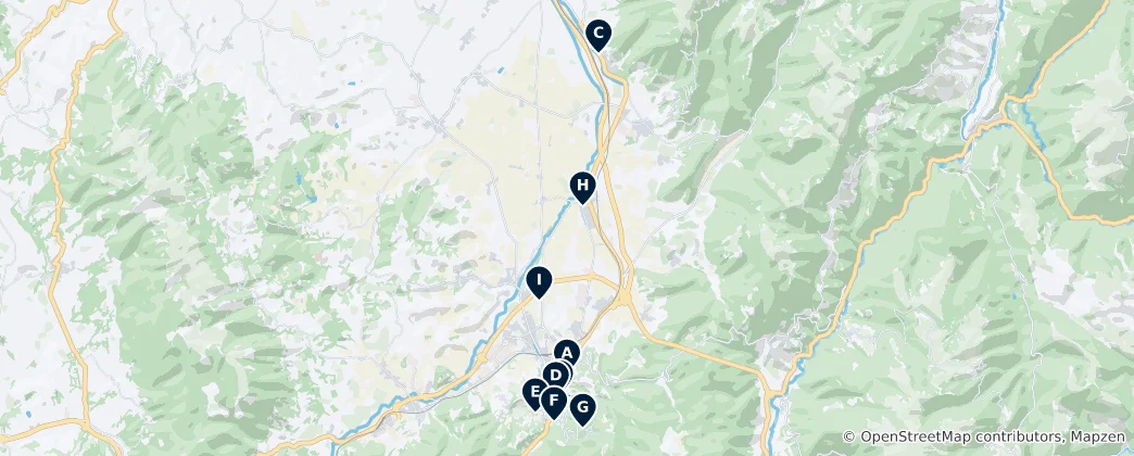 Mapa Historic Churches of Spoleto