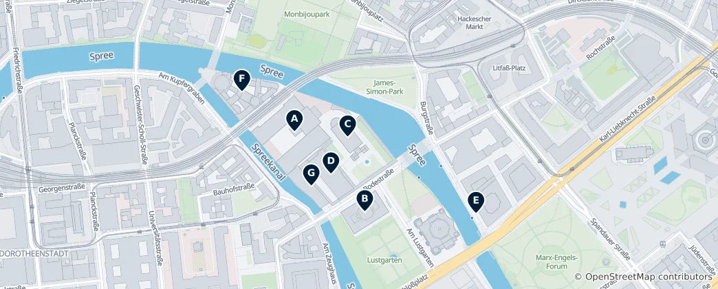 Kaart van Berlin's Top Museums