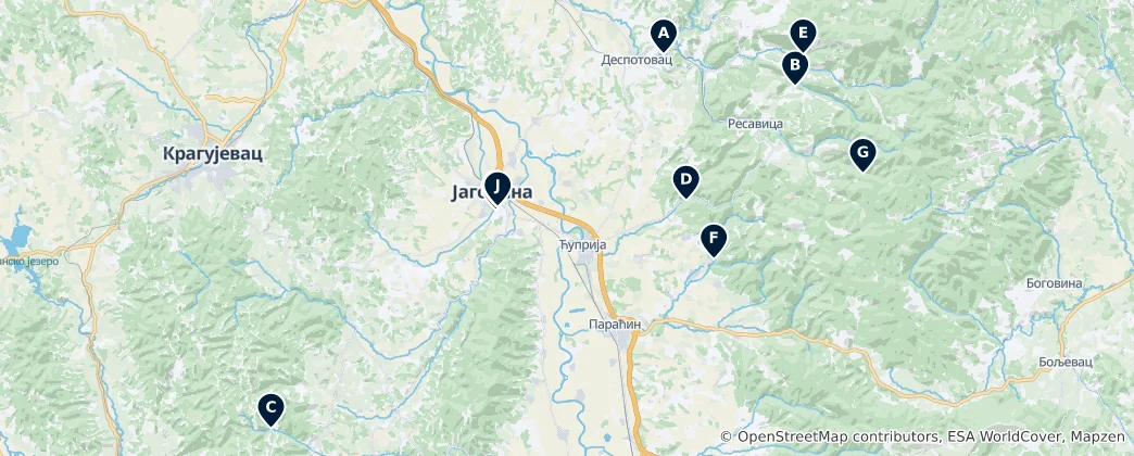 Mapa Pomoravlje District Essentials