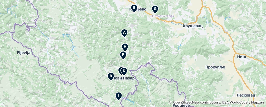 Карта Historic Monasteries & Churches