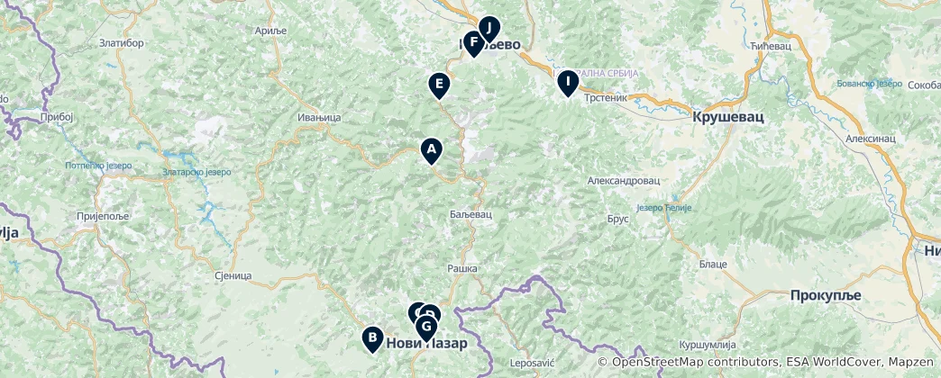 Mapa Raska District Essentials