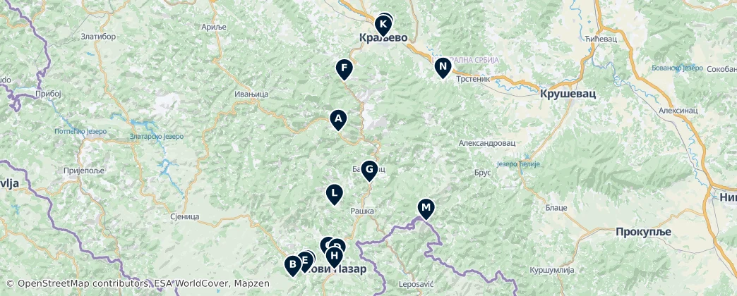 UNESCO Heritage & Historic Sites — Map