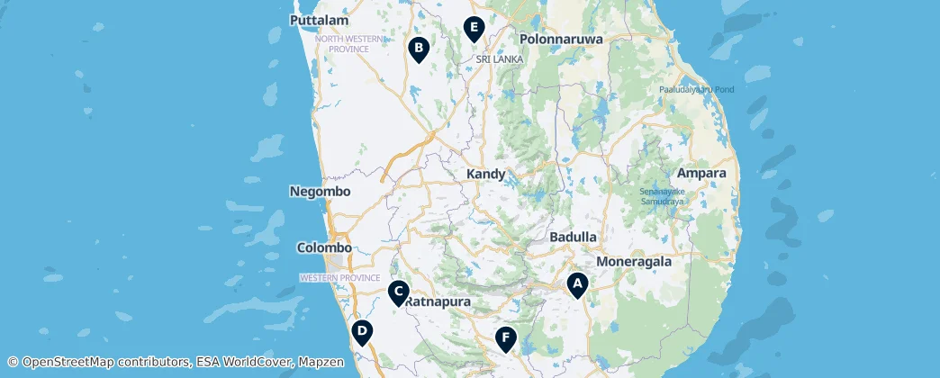Karte von Hidden Gems of Sri Lanka