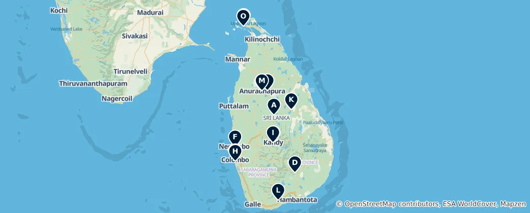 Mapa Sacred Temples & Shrines