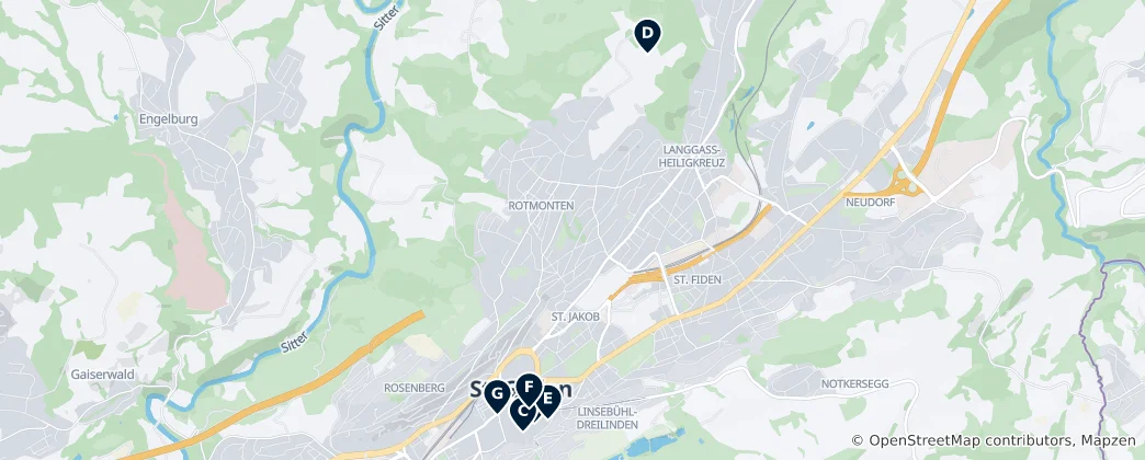 Map of St. Gallen Essentials