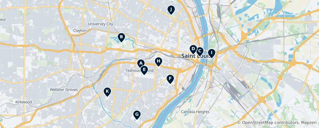 Map of Parks & Nature in St. Louis