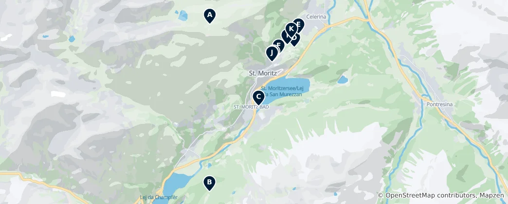Mapa St. Moritz Winter Sports