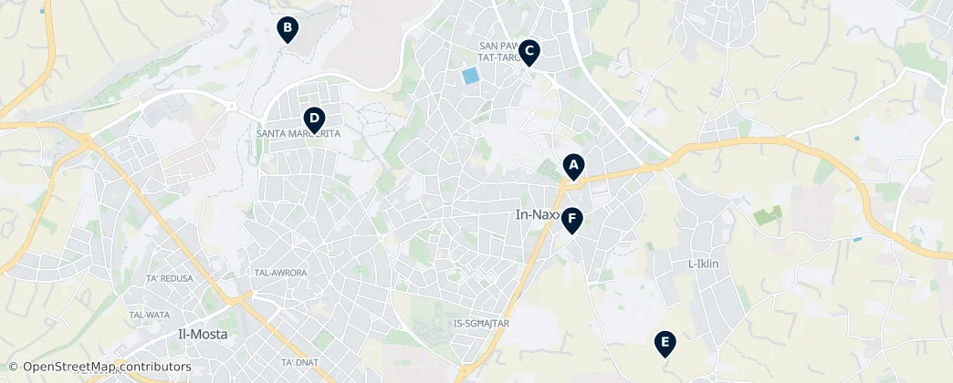 Map of Religious Heritage of Naxxar