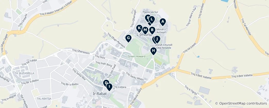 Mapa Rabat & Mdina Highlights