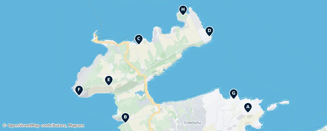 Map of Hidden Gems of Mellieħa