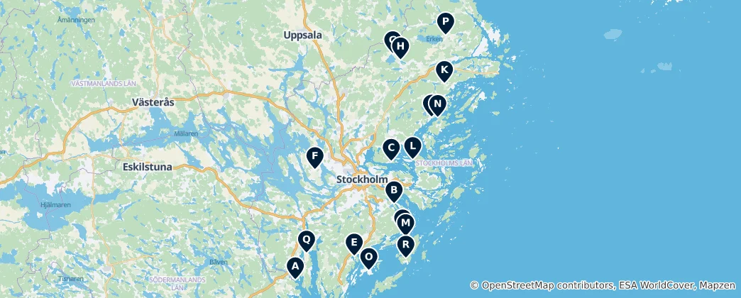 Swedish Castles and Manors 地图