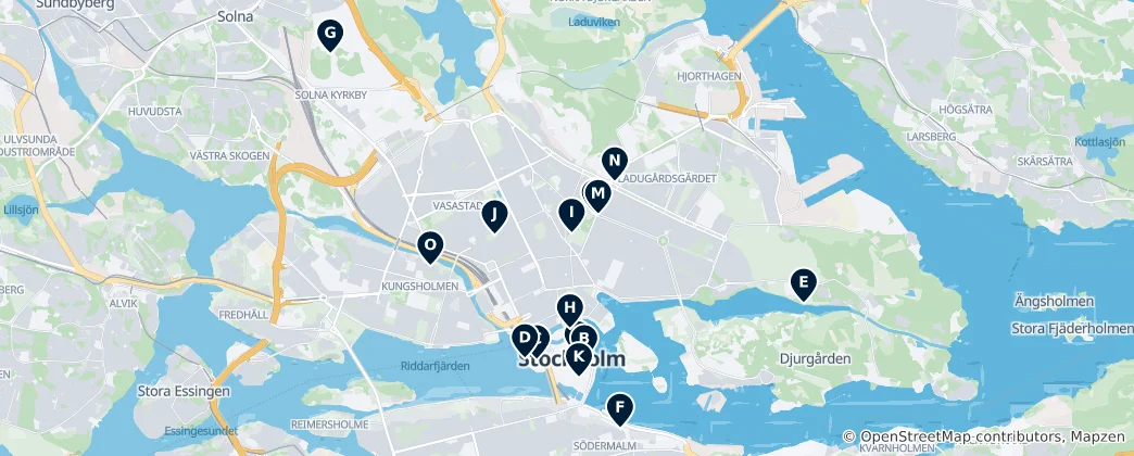 Mapa Stockholm Art & Sculpture