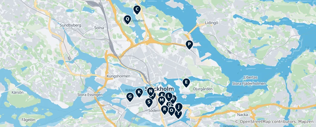 Mapa Stockholm's Green Escapes