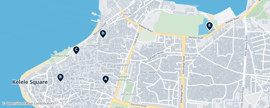 Stone Town Places of Worship — Kaart