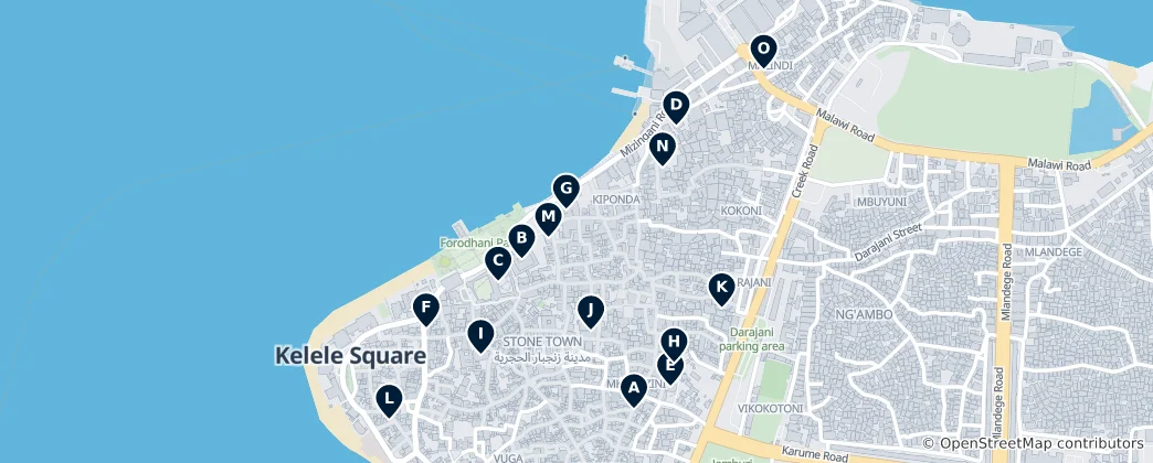 Mapa Stone Town Unmissables
