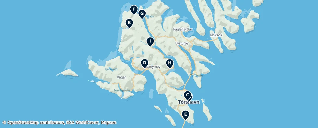 Map of Historic Churches of Streymoy