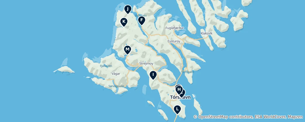 Mapa Streymoy Must-Sees