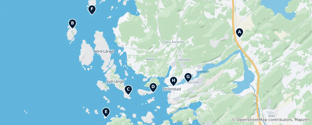 Mapa de Strömstad's Best History & Lighthouses