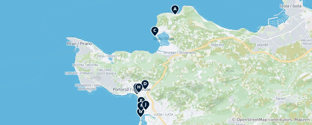 Mapa Strunjan / Strugnano Essentials