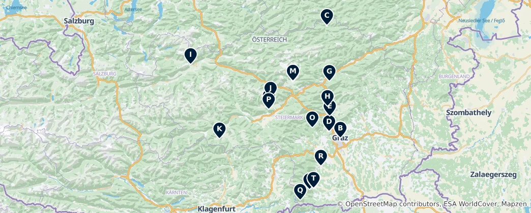 Mapa De Austrian Sacred Sites