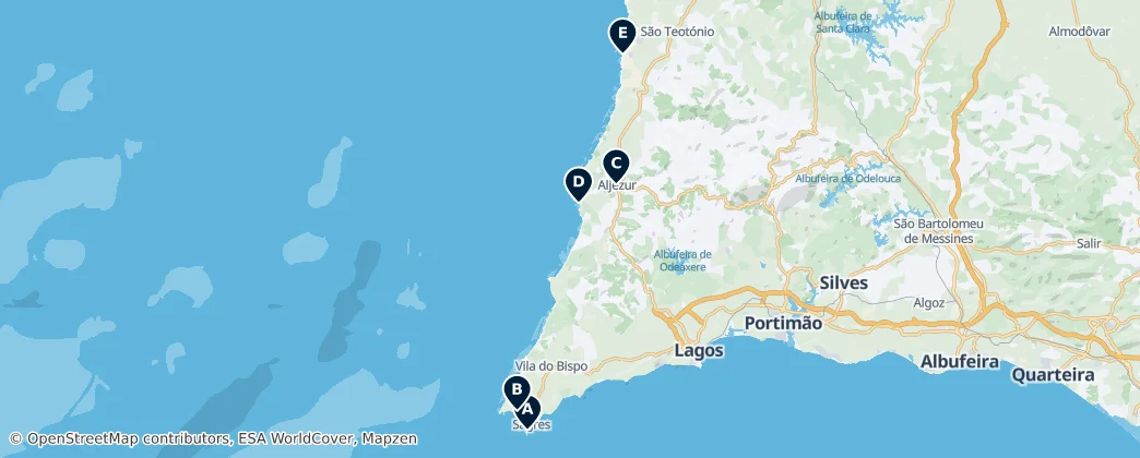 Karte von Hidden Gems of the Algarve