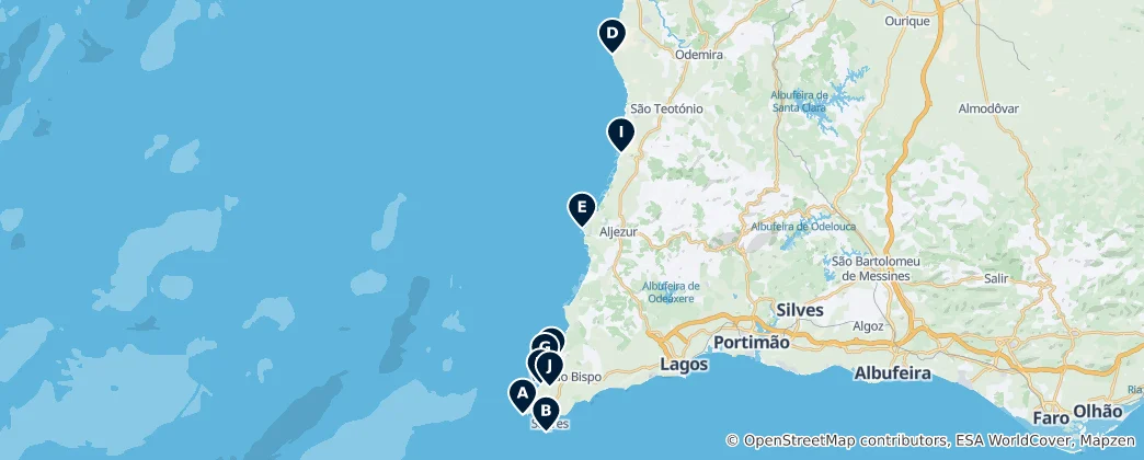 Mapa Scenic Viewpoints & Lighthouses