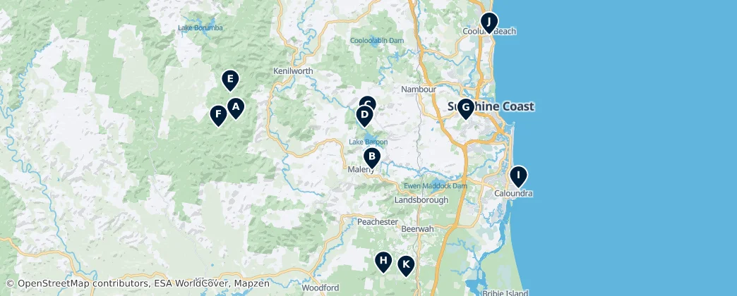 Sunshine Coast Highlights — Carte