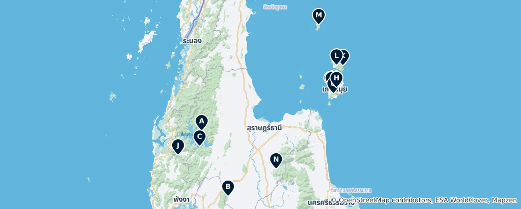 Map of Island Waterfalls and Caves