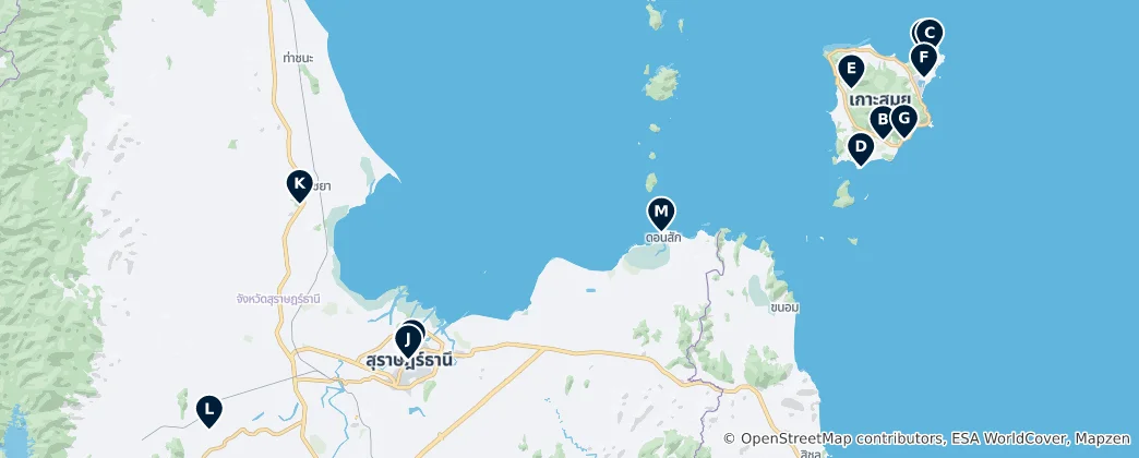 Mapa Serene Buddhist Temples