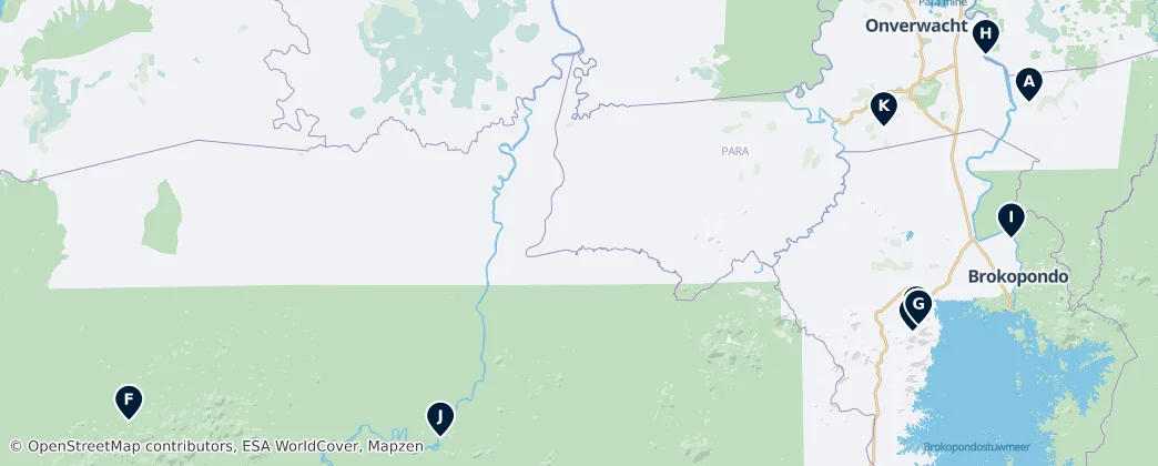 Mapa De Hidden Gems of Suriname
