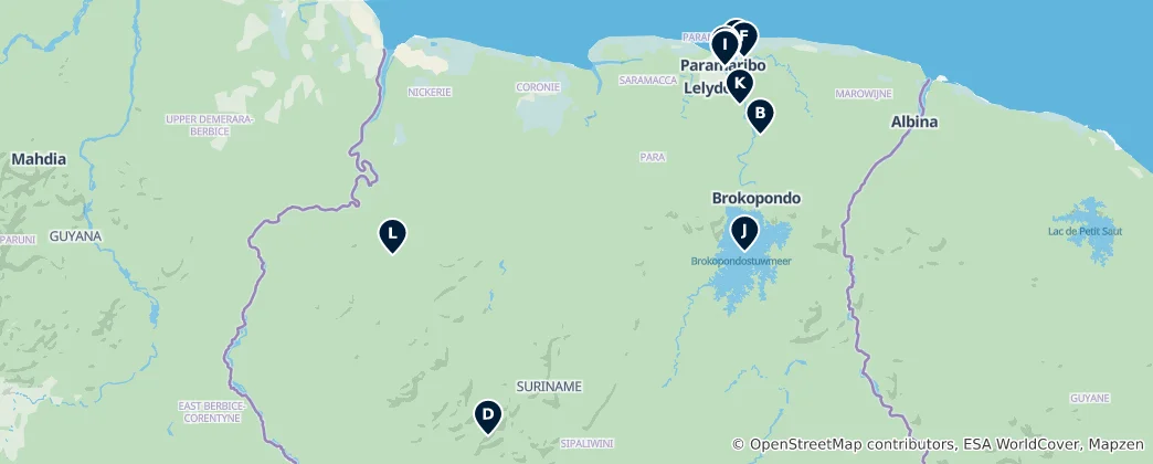 Mappa di Suriname Essentials