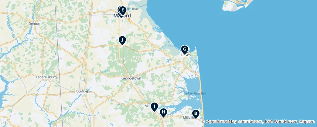 Kaart van Historic Churches & Chapels