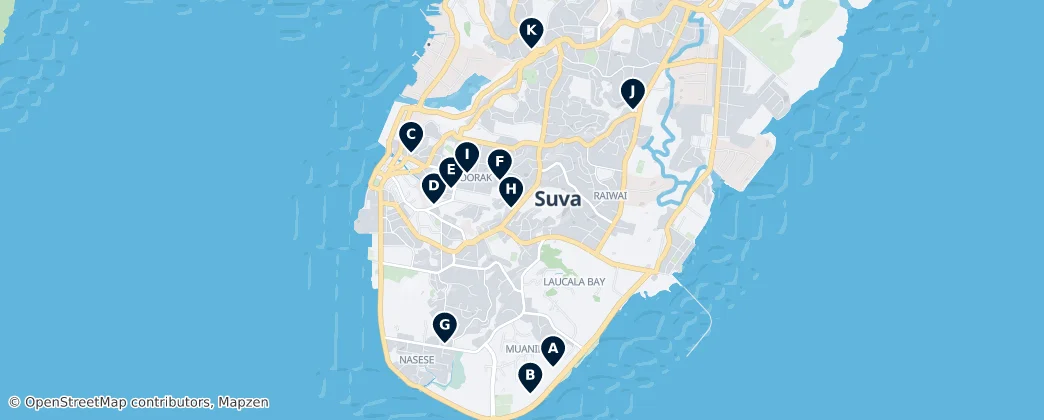 Carte de Places of Worship in Suva