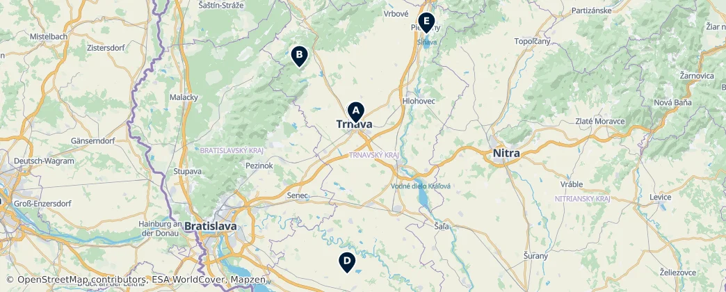 Hidden Gems of Western Slovakia — 지도