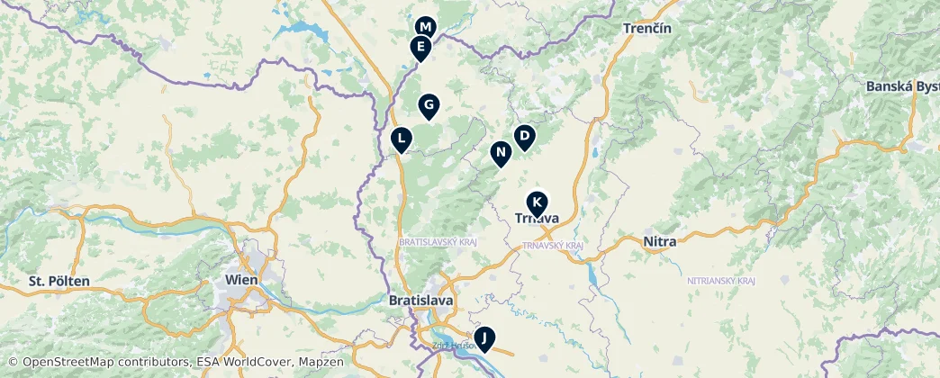 Sacred Heritage of Trnava Region — 지도