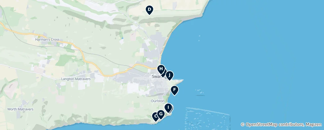 Karte von Swanage Must-Sees