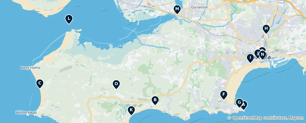 Mapa Swansea Essentials