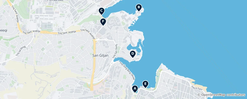 Map of Editor's Choice: St. Julian's