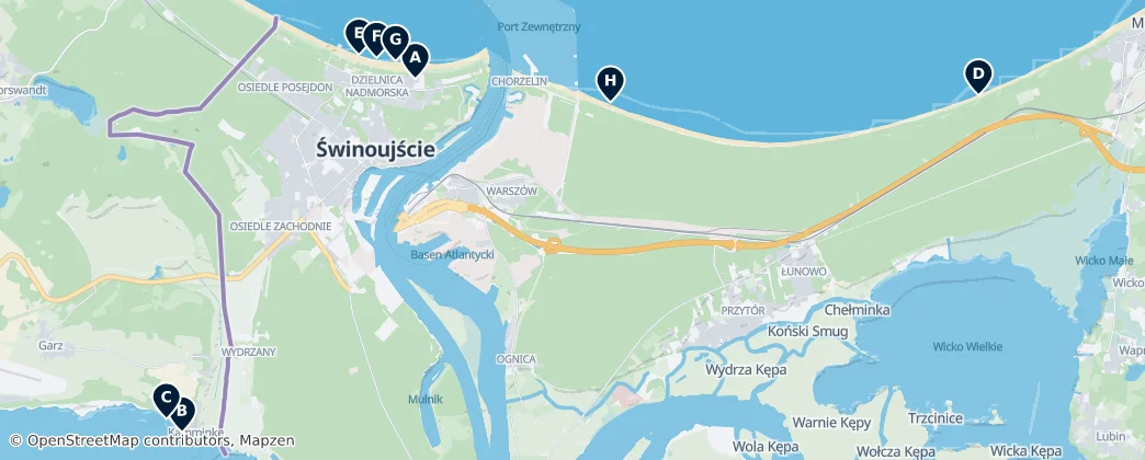 Térkép: Beaches and Coastal Spots