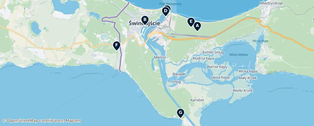 Térkép: Top Sights in Świnoujście
