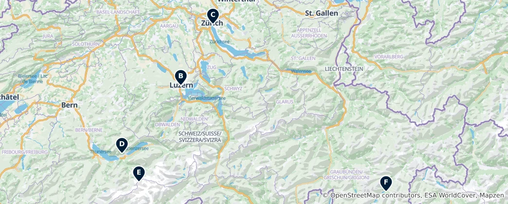 Mappa di Editor's Choice Highlights