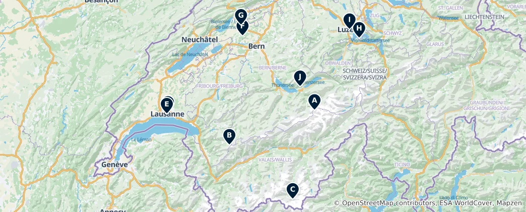 Mapa De Scenic Viewpoints & Towers