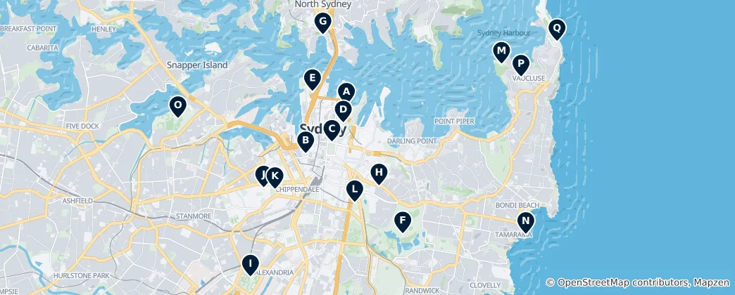 Mappa di Parks and Gardens