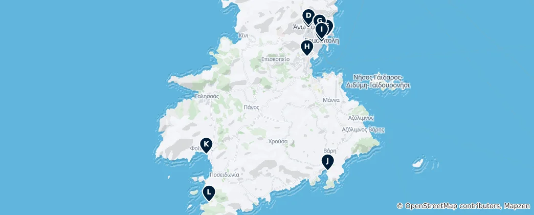 Mapa Syros Must-Sees