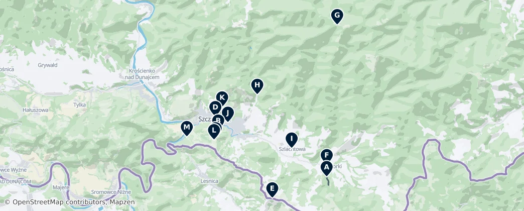Gmina Szczawnica Essentials — Map