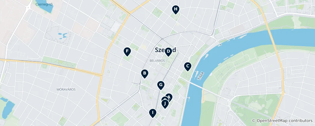 Map of Szeged's Unmissable Treasures