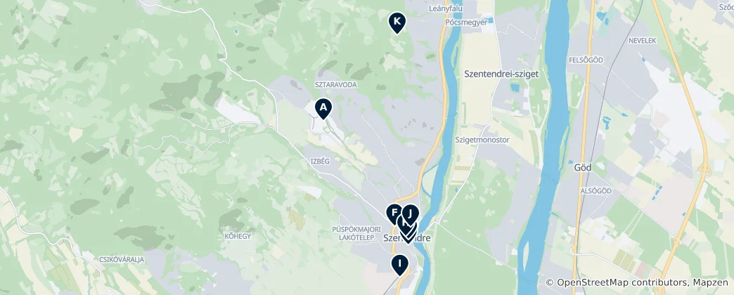 Szentendre Essentials 地图