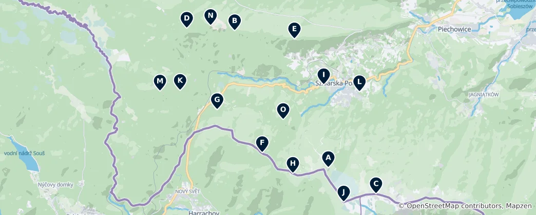 Map of Majestic Mountain Peaks